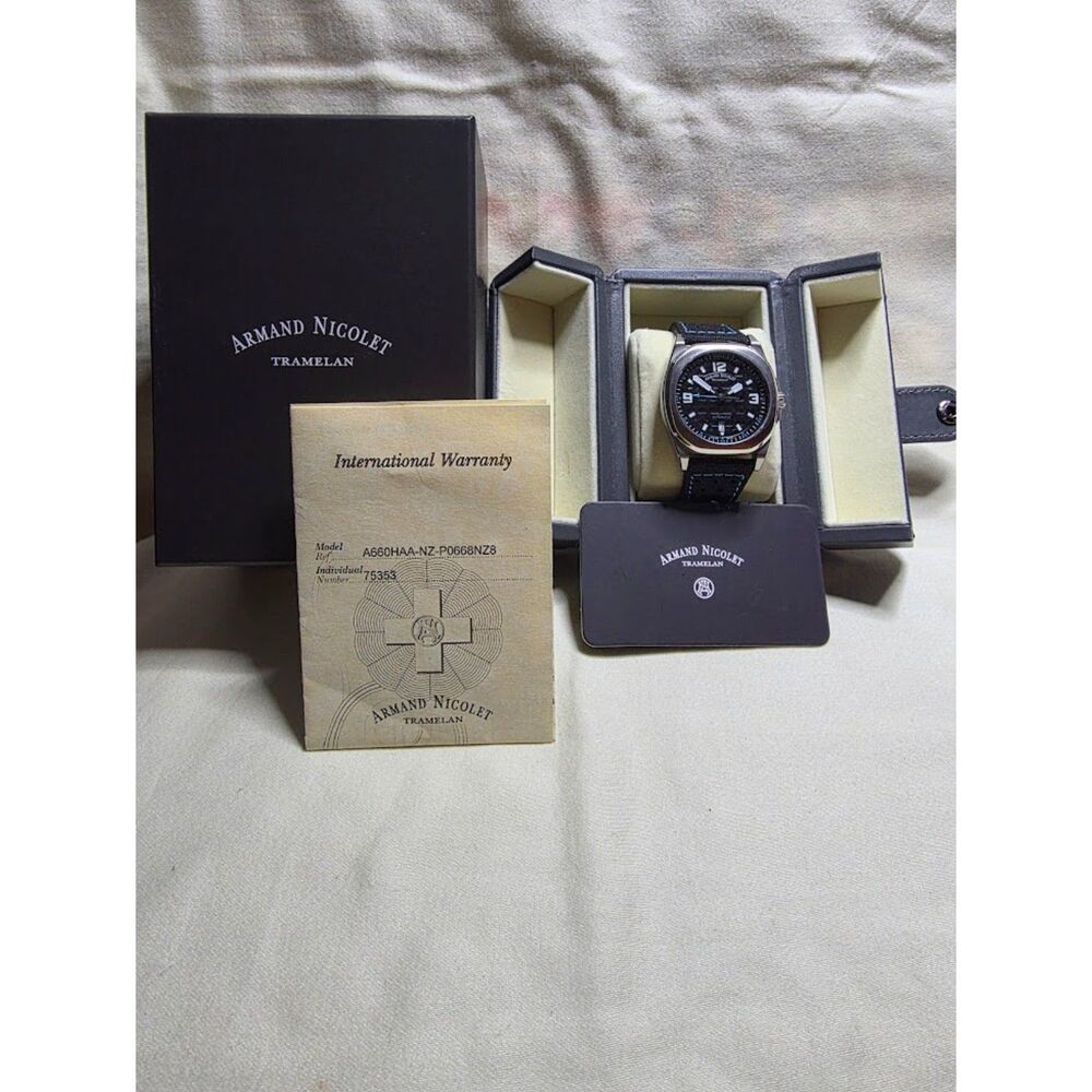 Armand Nicolet JH9 Automatic 41mm Swiss Watch Box & Papers New Open Box/Display